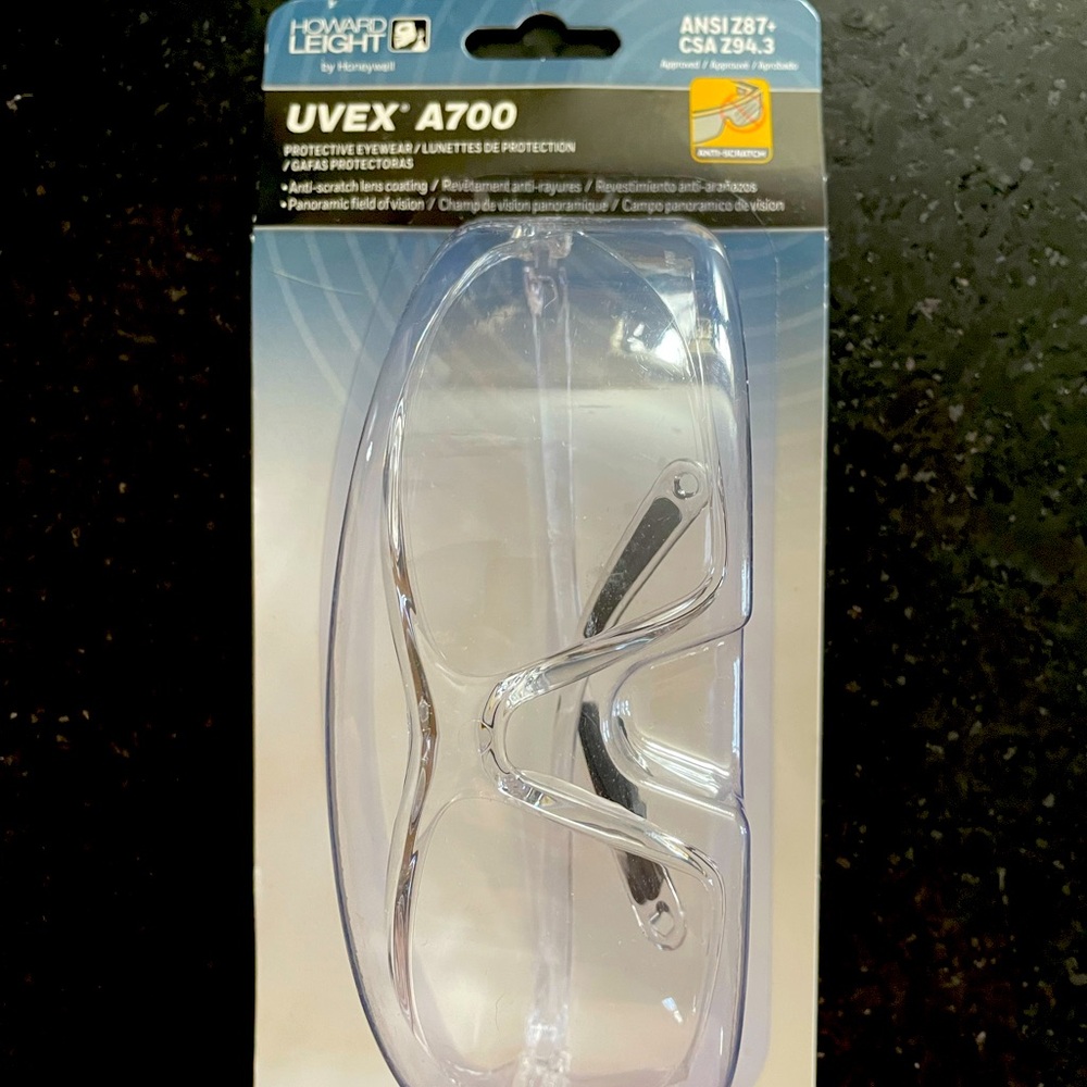 A700 Uvex Anti-Scratch Safety Glass, Clear Frame, Clear, Clear